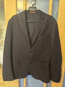 John Lewis & Co By Moon Blazer Jacket Size Medium Mens Navy 100% Wool Pre Loved - Picture 1 of 10