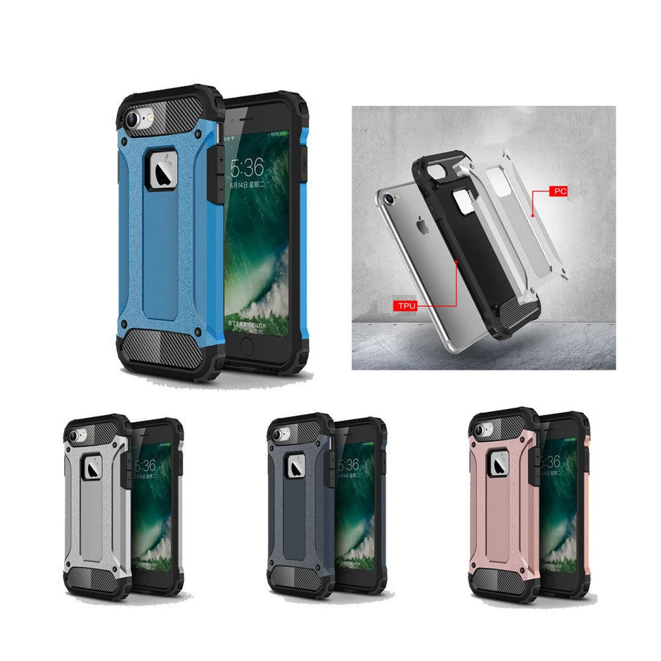 Cover custodia per Apple iPhone 7/8 Plus Silicone Gel Tpu+PC copertura bordi - Immagine 1 di 4