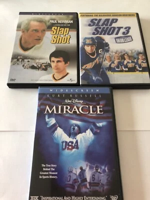 ice Hockey Movies - Miracle, Slap Shot & Slap Shot 3 (DVDs) - Image 1 of 4
