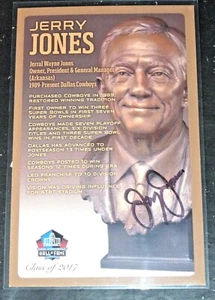 2017 Hall of Fame Bust Jerry Jones Dallas Cowboys Auto Signed Autograph #d/150 - Picture 1 of 1