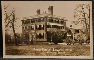 CAMBRIDGE MA James Russell Lowell House REAL PHOTO RPPC American Romantic Poet - Picture 1 of 2