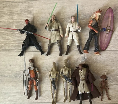 Hasbro Star Wars Black Series The Phantoms Menace Lot of 9 Figures Loose Cover