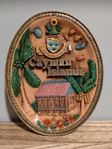 Targa/piatto da parete souvenir Isole Cayman - dipinto a mano  - Foto 1 di 5
