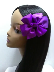 5 pcs purple girl hair clip pin bow Barrette kids girl handmade 5pcs hair bow - Picture 1 of 6