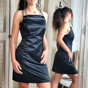 Versace Jeans Couture Vintage Black Wet look Dress Top IT 42 UK 10 Medium - Picture 1 of 21