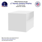 White 5'' Jewelry Cube Riser Display Box 5 Sided Product Riser Bin Hollow No Lid