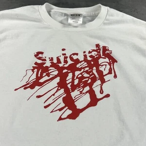 Vintage Suicide Band T-Shirt Erwachsene Small weiß Heavy Metal Electronic Blood - Bild 1 von 8