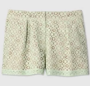 New Victoria Beckham Mint Green Lace Shorts Size 22w - Picture 1 of 12