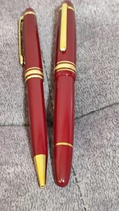 MONTBLANC MEISTERSTUCK No 146 FOUNTAIN & Ballpoint PEN SET, 14ct NIB RED USED - Picture 1 of 16