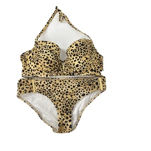 Victoria's Secret 34D S Small Black Cheetah Leopard Bikini Swimsuit Set Sexy - Picture 1 of 6