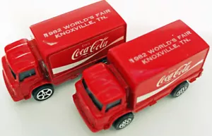 Corgi junior Tampo printed Coca Cola trucks Worlds Fair 1982 USA variations - Picture 1 of 5