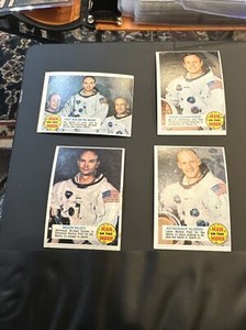 (4) 1969 Man on the Moon Topps Cards Collins Neil Armstrong 54B & Ed Aldrin RC
