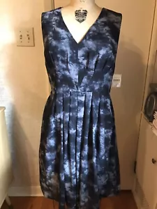 NWT Coldwater Creek Black & Gray Chiffon A-line Dress 10 - Picture 1 of 12