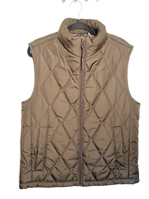 Andrew Marc New York Chaleco Acolchado Marrón Chaqueta Sin Mangas Talla L Nuevo Foto 1 de 4