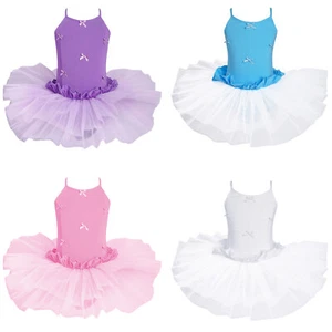 Kids Girls Dresses Team Leotard Bowknot Dress Festive Sundress School Dancewear - Picture 1 of 42
