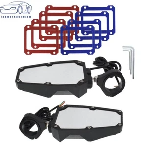 Rear View Side Mirrors w/ LED Lights for UTV Polaris RZR Fit 1.75"-2" Roll Cage - Picture 1 of 6