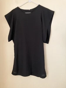 Blusa túnica negra manga corta Double Zero para mujer talla pequeña - Imagen 1 de 6