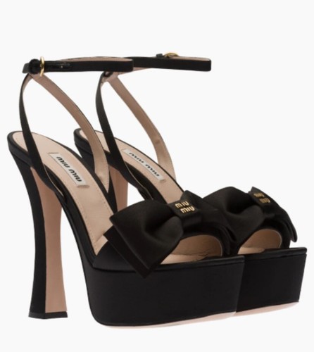 Scarpe donna MIU MIU nere con plateau in raso Calzature Donna 39 5 nuove con scatola