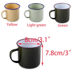 Vintage Style Emaille Tasse Becher zum Trinken Kaffee Tee Bier Camping Wandern 300ml - Bild 1 von 7