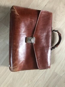 Aktentasche / Bürotasche, Braun, Echt Leder, mit Reisverschlußfächer, unbenutzt - Bild 1 von 4