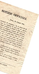 crv 061 - 1832- NOTIZIE OFFICIALI - Occupazione di CESENA FORLIMPOPOLI e RONCO - Foto 1 di 1