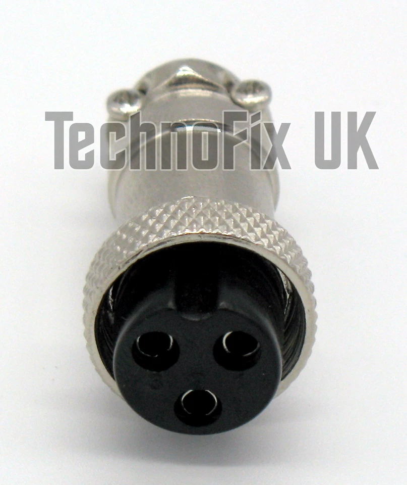 3 pin microphone connector locking plug mike (GX16-3) for older Icom radios etc.
