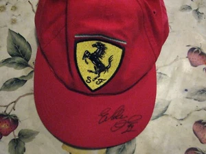 Vintage Ferrari formula1 racing team cotton  hat cap signe E. Irvine '99 - Foto 1 di 2