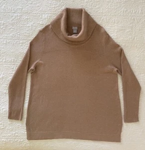 Chicos Zenergy Cotton-Cashmere Blend Ribbed Mockneck Top Brown Sz 3 (XL) Soft - Picture 1 of 13