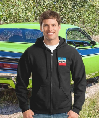 Mopar Parts Classic Block Logo Embroidered 50/50 Cotton/Poly - Full Zip Hoodie - Image 1 of 4