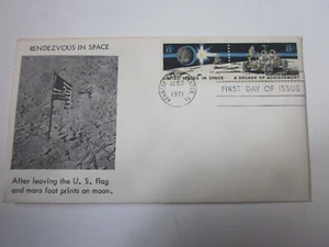 US COVER 1971 LUNAR ROVER FDC SCOTT 1435B RARE RENDEZVOUS IN SPACE CACHET - Picture 1 of 3