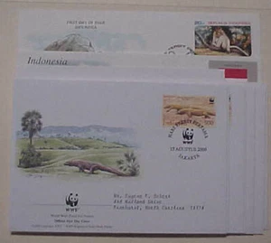INDONESIA 10 DIFF. FDC 1977-2000 CACHET ADDRESSED - Picture 1 of 1