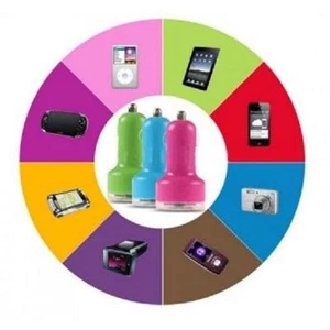 Chargeur Voiture Allume Cigare Double Ports Usb Dual Usb coloris au choix - Imagen 1 de 1