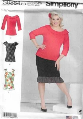 68 SIMPLICITY S8884: TOPS SIZE 10-18 SEWING PATTERN - Image 1 of 3