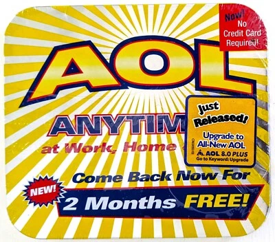"Yellow Sunburst" America Online Collectible Install Disc AOL CD v8.0 Tin SEALED - Image 1 of 2