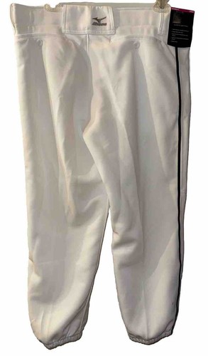 Pantalone softball Mizuno cintura fondo elastico bianco nero righe donna tg L