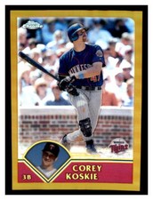 2003 Topps Chrome Gold Refractors #67 COREY KOSKIE /449 Minnesota Twins ~G4K