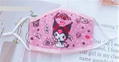 FACE MASK Adult Pick 2* KUROMI HELLO KITTY MY MELODY GUDETAMA * Cloth Face Cover - Image 1 of 4