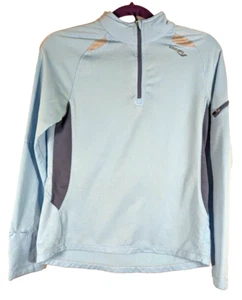 Saucony Womens Medium Blue Long-Sleeve Running Top With 1/2 Zip & Thumbholes - Picture 1 of 4