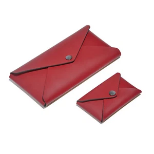 Set Visitenkartenhalter + Federmäppchen Leder rot Ferrari - Stiftmäppchen - Bild 1 von 4