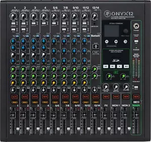 Mackie ONYX12 12-Channel Analog Mixer w/ Multi-Track USB/3-Band EQ+Bluetooth - Picture 1 of 6
