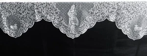 86" x 19" White Lace Mantel Scarf Mary, Joseph and Baby Jesus Livingroom Den - Picture 1 of 6
