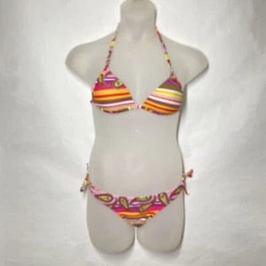 Cia Maritima Brazilian 2-teiliger Bikini Gr. L Streifen Paisley mehrfarbig seitlich zum Binden - Bild 1 von 15