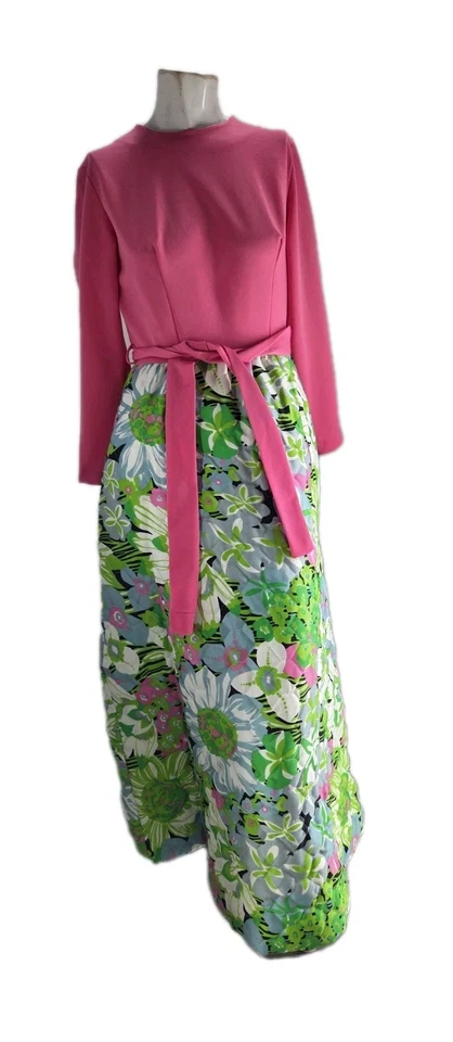 Женское платье Sears At Home Wear 12 винтажное тропическое гавайское стеганое с цветочным узором... - Изображение 1 из 4