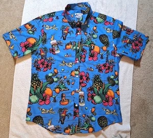 Alibi Ale Works PSI International Hawaiian Button Shirt Men's Medium Tartacular - Picture 1 of 11
