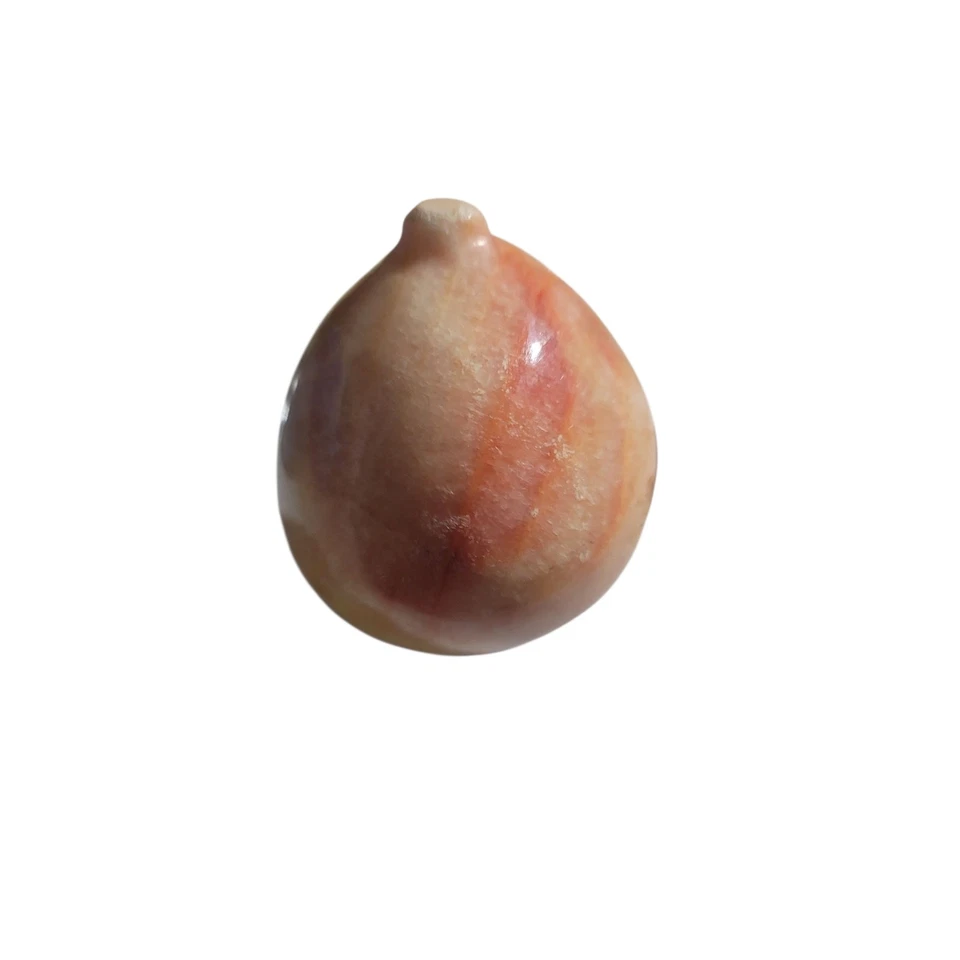 Vintage Carved Natural Stone Peach Alabaster  - Image 1 of 4