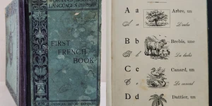 1909 antique FIRST FRENCH BOOK language study ALPHABET ILLUSTRATED CHILDREN - Picture 1 of 18