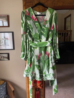 Vestido MILLY Tropical Plisado Manga Larga, Mujer Talla 12 Foto 1 de 4