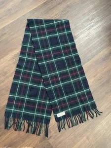 John Hanly Schal Herren mehrfarbig kariert 100 % Lammwolle gewebt Irland 58 x 11 Zoll - Bild 1 von 5