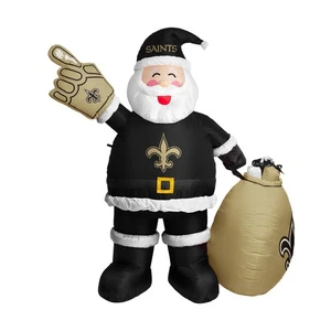 New Orleans Saints 7Ft Tall Inflatable Santa Claus Christmas Yard Inflatable - Bild 1 von 1