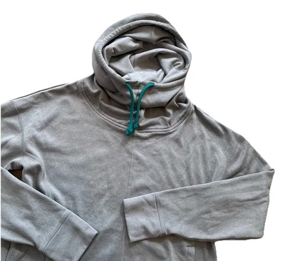 Sudadera con capucha The North Face para mujer cuello embudo mediano gris verde azulado cordón Foto 1 de 4